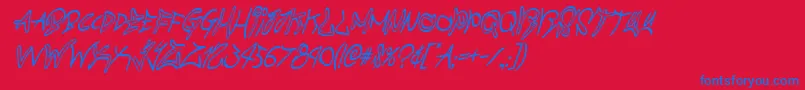 graffitistreetcondital Font – Blue Fonts on Red Background