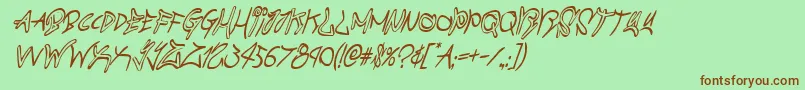 graffitistreetcondital Font – Brown Fonts on Green Background