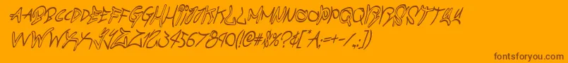 graffitistreetcondital Font – Brown Fonts on Orange Background