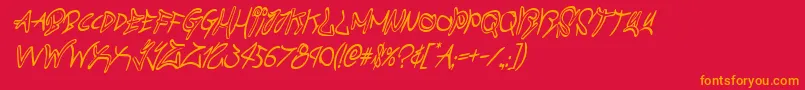 graffitistreetcondital Font – Orange Fonts on Red Background