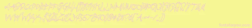 graffitistreetcondital-fontti – vaaleanpunaiset fontit keltaisella taustalla