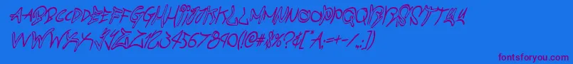 graffitistreetcondital Font – Purple Fonts on Blue Background