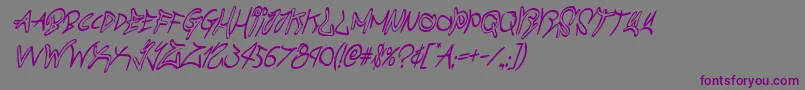 graffitistreetcondital Font – Purple Fonts on Gray Background