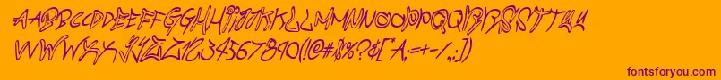 Czcionka graffitistreetcondital – fioletowe czcionki na pomarańczowym tle