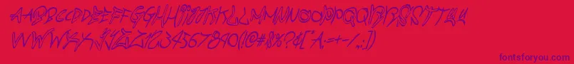 graffitistreetcondital Font – Purple Fonts on Red Background