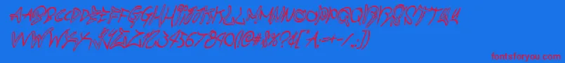 Czcionka graffitistreetcondital – czerwone czcionki na niebieskim tle