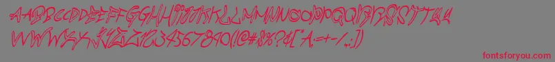 graffitistreetcondital Font – Red Fonts on Gray Background