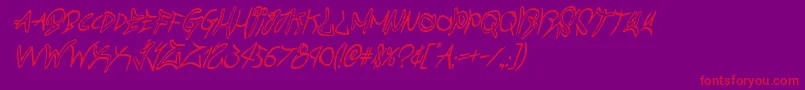 graffitistreetcondital Font – Red Fonts on Purple Background