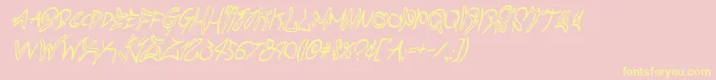 graffitistreetcondital-Schriftart – Gelbe Schriften auf rosa Hintergrund