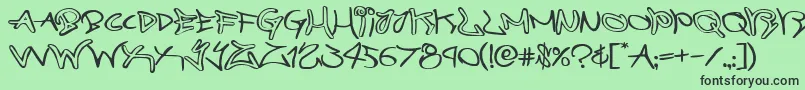 graffitistreetexpand Font – Black Fonts on Green Background