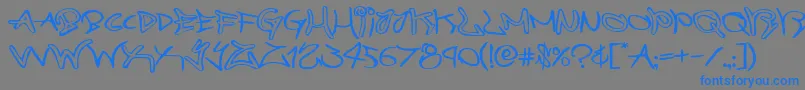 フォントgraffitistreetexpand – 灰色の背景に青い文字
