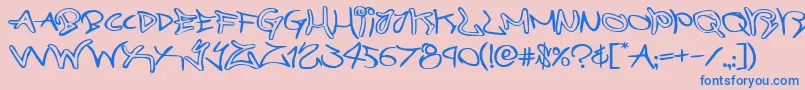 フォントgraffitistreetexpand – ピンクの背景に青い文字