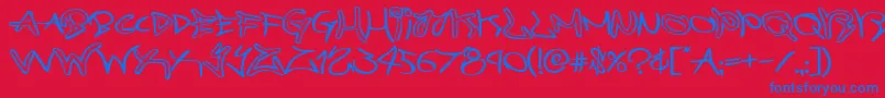 Czcionka graffitistreetexpand – niebieskie czcionki na czerwonym tle