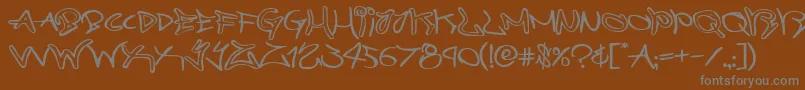 Weitere Informationen zur graffitistreetexpand-Schriftart graffitistreetexpand-Schriftart – Graue Schriften auf braunem Hintergrund