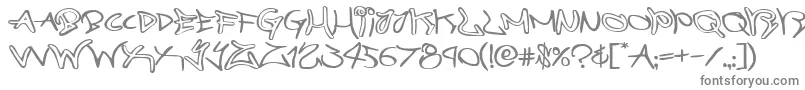 Fonte graffitistreetexpand – fontes cinzas em um fundo branco