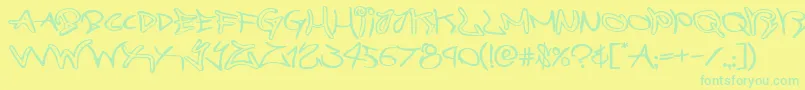 graffitistreetexpand-Schriftart – Grüne Schriften auf gelbem Hintergrund