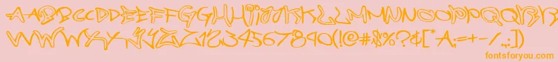 graffitistreetexpand-Schriftart – Orangefarbene Schriften auf rosa Hintergrund