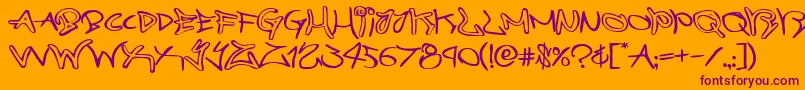 graffitistreetexpand Font – Purple Fonts on Orange Background