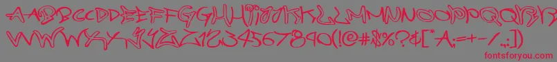 フォントgraffitistreetexpand – 赤い文字の灰色の背景