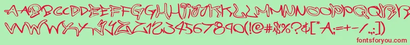 Czcionka graffitistreetexpand – czerwone czcionki na zielonym tle