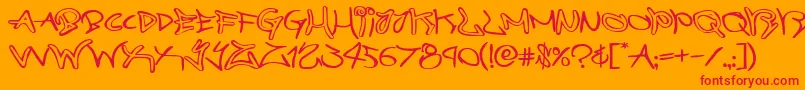 graffitistreetexpand Font – Red Fonts on Orange Background
