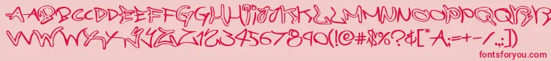 Czcionka graffitistreetexpand – czerwone czcionki na różowym tle