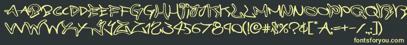 graffitistreetexpand-Schriftart – Gelbe Schriften auf schwarzem Hintergrund