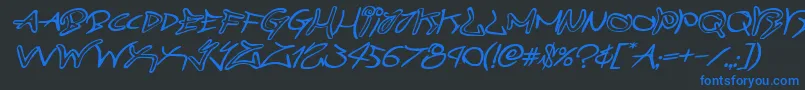 graffitistreetexpandital Font – Blue Fonts on Black Background