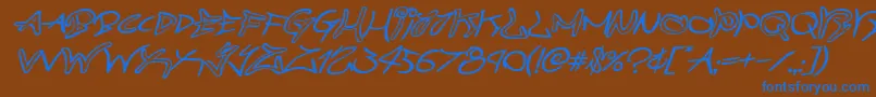 graffitistreetexpandital-Schriftart – Blaue Schriften auf braunem Hintergrund