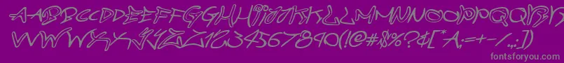 graffitistreetexpandital Font – Gray Fonts on Purple Background