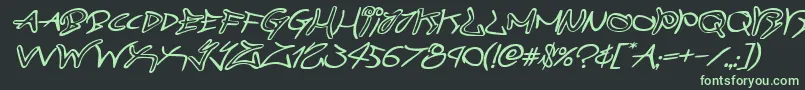 graffitistreetexpandital Font – Green Fonts on Black Background