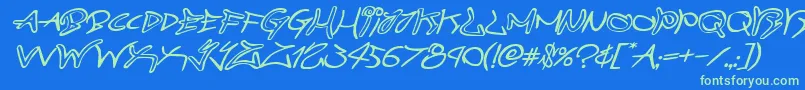 graffitistreetexpandital Font – Green Fonts on Blue Background