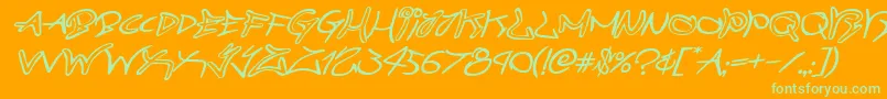 graffitistreetexpandital Font – Green Fonts on Orange Background