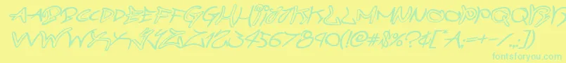 graffitistreetexpandital Font – Green Fonts on Yellow Background