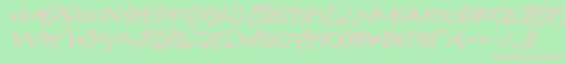 graffitistreetexpandital Font – Pink Fonts on Green Background