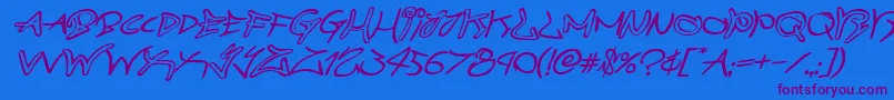 graffitistreetexpandital Font – Purple Fonts on Blue Background