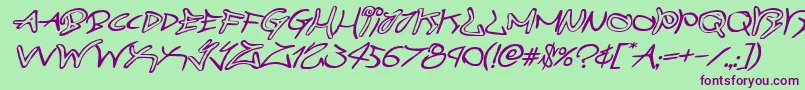 graffitistreetexpandital Font – Purple Fonts on Green Background