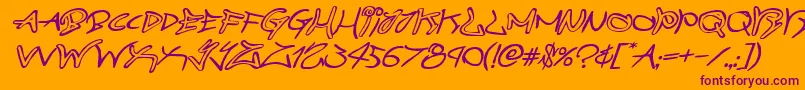 graffitistreetexpandital Font – Purple Fonts on Orange Background