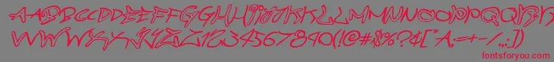 graffitistreetexpandital-Schriftart – Rote Schriften auf grauem Hintergrund