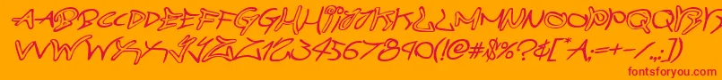 graffitistreetexpandital Font – Red Fonts on Orange Background