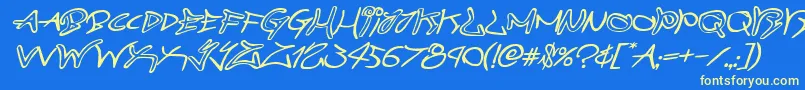 graffitistreetexpandital-Schriftart – Gelbe Schriften auf blauem Hintergrund