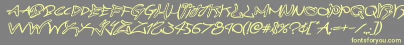 graffitistreetexpandital Font – Yellow Fonts on Gray Background