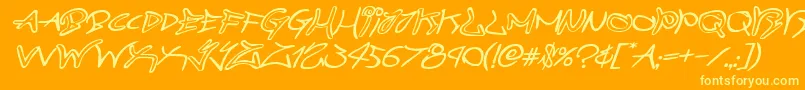 graffitistreetexpandital Font – Yellow Fonts on Orange Background