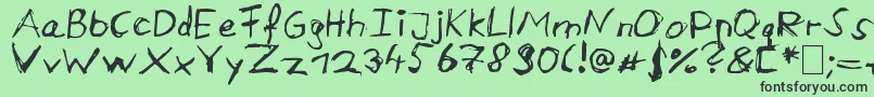 フォントAircloud – 緑の背景に黒い文字