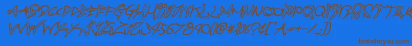 graffitistreetital Font – Brown Fonts on Blue Background