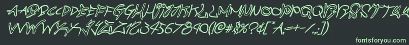 graffitistreetital Font – Green Fonts on Black Background