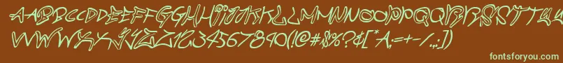 graffitistreetital Font – Green Fonts on Brown Background