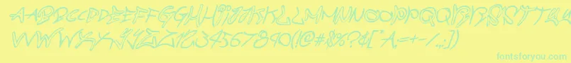 More about graffitistreetital Font graffitistreetital Font – Green Fonts on Yellow Background