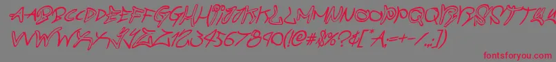 Fonte graffitistreetital – fontes vermelhas em um fundo cinza