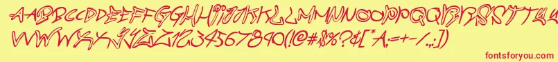 Шрифт graffitistreetital – красные шрифты на жёлтом фоне
